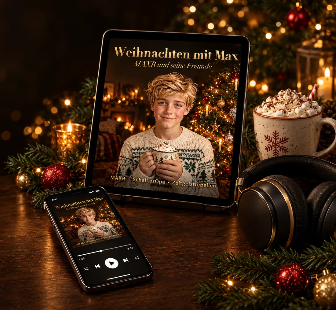 Weihnachten mit Max auf Tablet und Handy